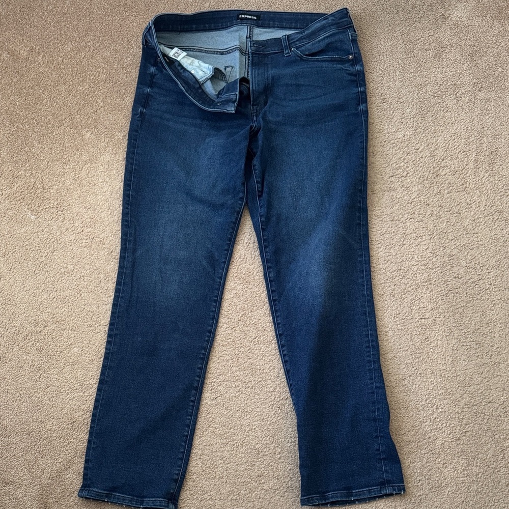 Express Men's Dark Blue Straight Jeans